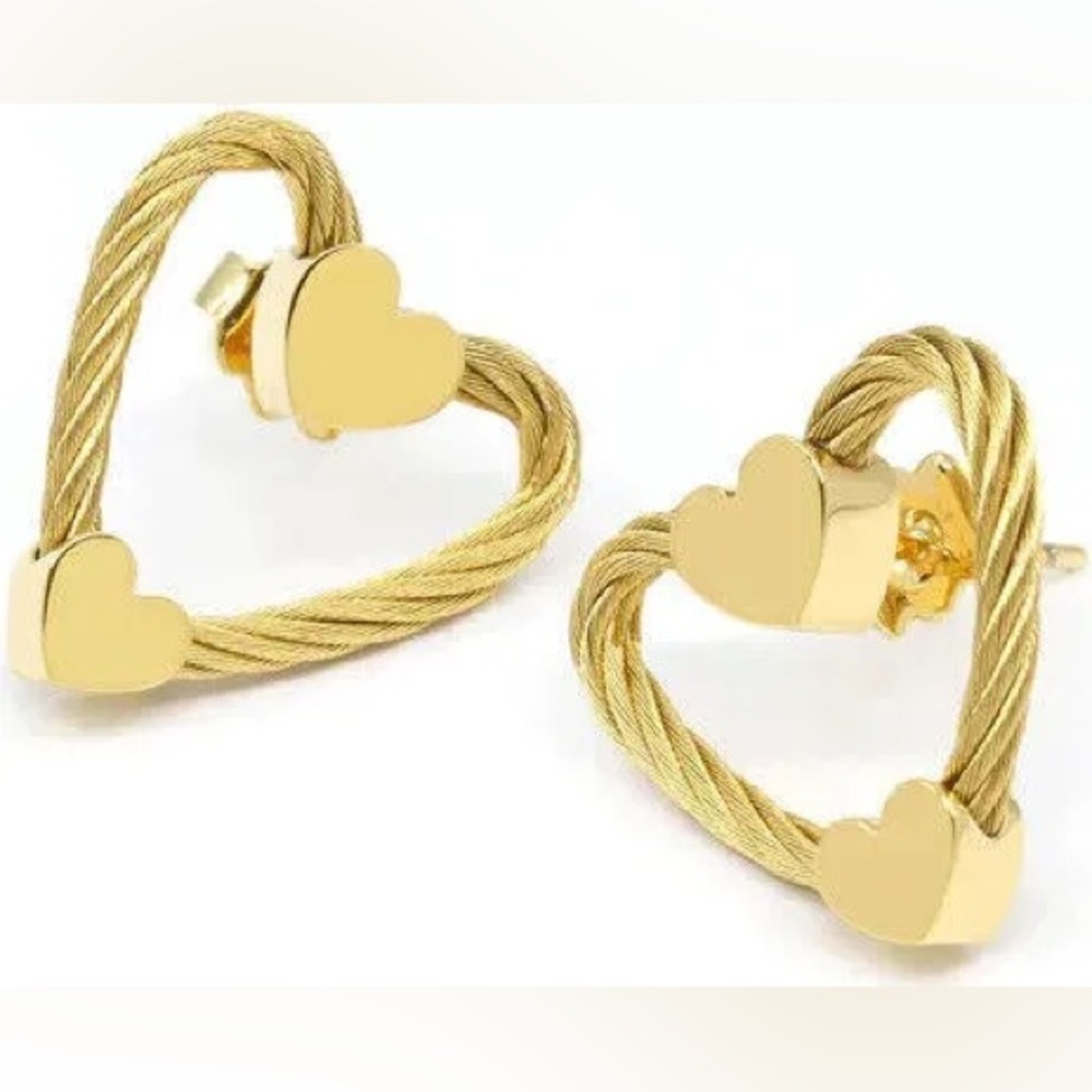 Charriol Cable Heart Earrings